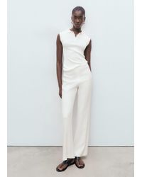 Mango - Straight-Leg Pants With Belt Loops - Lyst