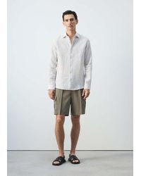 Mango - Modal Cotton Cargo Bermuda Shorts - Lyst