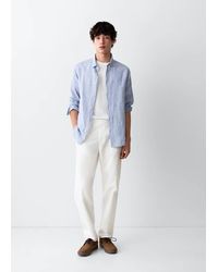 MANGO TEEN - Straight-Leg Linen-Cotton Blend Trousers - Lyst