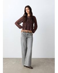 MANGO TEEN - Ruched Printed Blouse - Lyst
