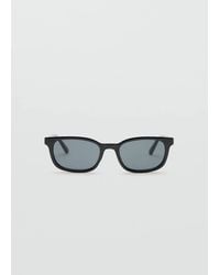 Mango - Lunettes De Soleil Rectangulaires En Acétate Noir - Lyst