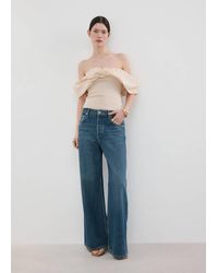 Mango - Strapless Knitted Top - Lyst