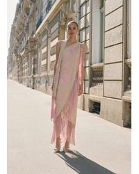 Mango - Asymmetrical Dress With Embroidered Fringes - Lyst