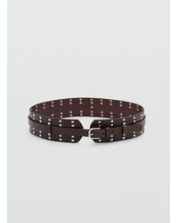 Mango - Stud Leather Belt - Lyst
