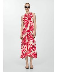 Mango - Bow Printed Dress - Lyst