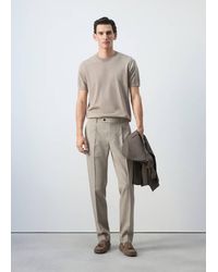 Mango - Slim-Fit Lyocell Linen Trousers - Lyst