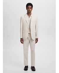 Mango - Slim-Fit Suit Jacket Made From A Linen-Lyocell Blend - Lyst