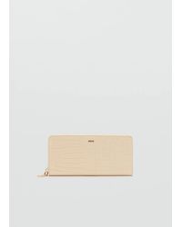 Mango - Large Croc-Effect Wallet - Lyst