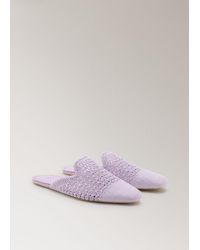 Mango - Crochet Mule Slippers - Lyst
