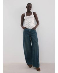 Mango - Polka-Dot Knitted Top - Lyst