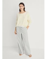 Mango - Striped Pyjama Trousers With Elastic Detail - Lyst