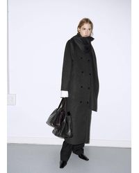 Mango - Wool Coat With Detachable Scarf - Lyst