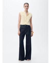 Mango - Knitted Cardigan With Jewel Button - Lyst