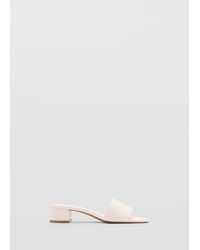 Mango - Block-Heel Sandals With Strap - Lyst