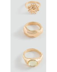 MANGO TEEN - Pack Of 3 Combined Rings - Lyst