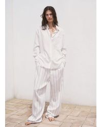 Mango - Semi-Transparent Striped Shirt - Lyst