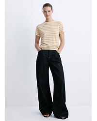 Mango - Short-Sleeved Linen T-Shirt - Lyst