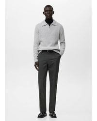 Mango - Slim-Fit Flannel Trousers - Lyst