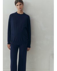Mango - Round-Neck Knitted Sweater - Lyst