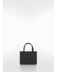 Mango - Bag With Double Handle And Rhinestone Detail - Lyst