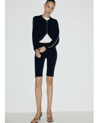 Mango - Contrasting Ribbed Cardigan - Lyst