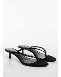 Mango - Heeled Sandal With Buckle Detail - Lyst