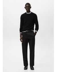 Mango - 100% Cotton Structured Knitted Sweater - Lyst