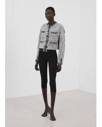 Mango - Tweed Jacket With Frayed Ends - Lyst