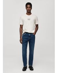 Mango - Printed Slim-fit T-shirt - Lyst