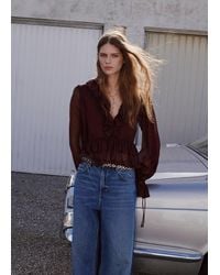 Mango - Fluid Ruffled Blouse - Lyst