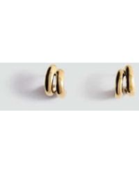 Mango - Double Hoop Stainless Steel Earrings - Lyst