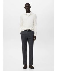 Mango - Pull-Over Polo Maille Regular-Fit Blanc - Lyst