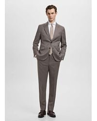 Mango - Slim-Fit Twill Fabric Suit With Shirt Cufflinks - Lyst