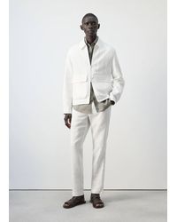 Mango - 100% Linen Jacket With Pockets - Lyst