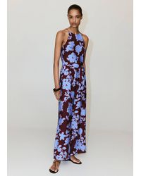 Mango - Floral Print Jumpsuit With Belt - Lyst