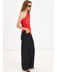 Mango - Asymmetrical Top With Draped Detail - Lyst