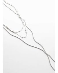 Mango - Long Triple Necklace - Lyst