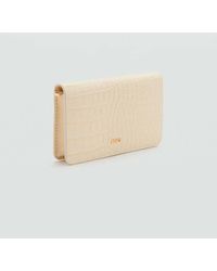 Mango - Medium Wallet With Croc Effect - Lyst