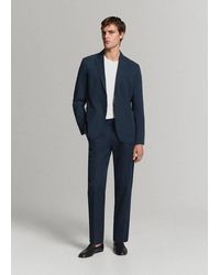 Mango - Slim-Fit Suit Jacket Made From A Linen-Lyocell Blend - Lyst