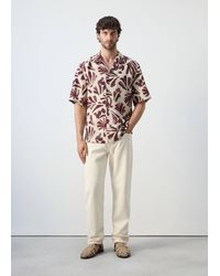 Mango - Printed Flowing Shirt With Bowling Collar - Lyst