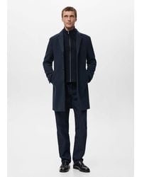 Mango - Wool Coat With Detachable Inner Collar - Lyst