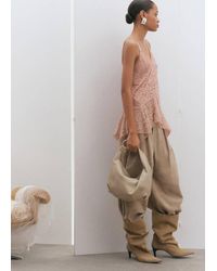Mango - Ring Detail Leather Drawstring Bag - Lyst