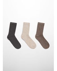 Mango - 3-pack Of Ribbed Cotton Socks - Lyst
