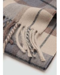 Mango - Check Fringed Scarf - Lyst