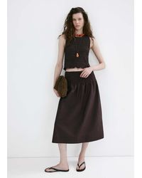 Mango - Top Lyocell Nido D'Ape Cioccolato - Lyst