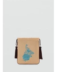 Mango - Embroidered Handbag With Tassels - Lyst