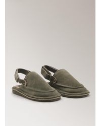 Mango - Leather Slippers With Shearling Lining - Lyst
