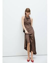 Mango - Draped Checkered Top - Lyst