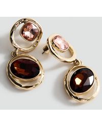 Mango - Pendant Crystals Earrings - Lyst