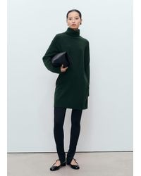 Mango - Kurzes Strickkleid Mit Rollkragen - Lyst